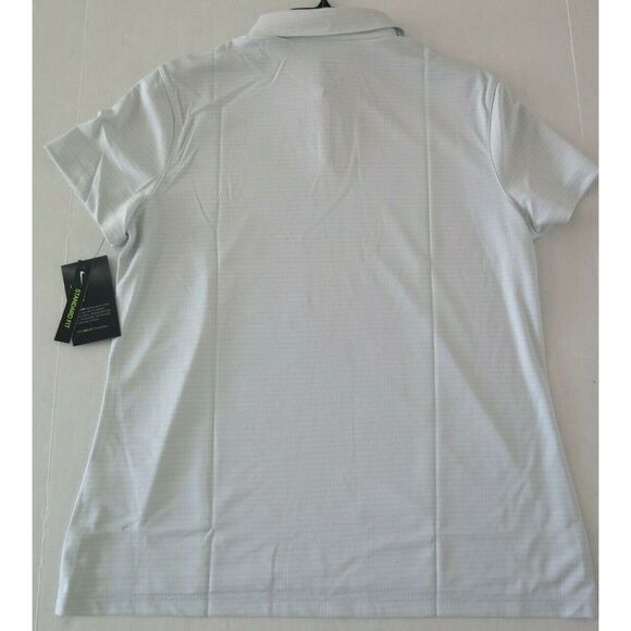 Nike CI9811 043 Women's Sz L Gray Textured Dri-Fit Short Sleeve Golf Polo - Picture 4 of 6